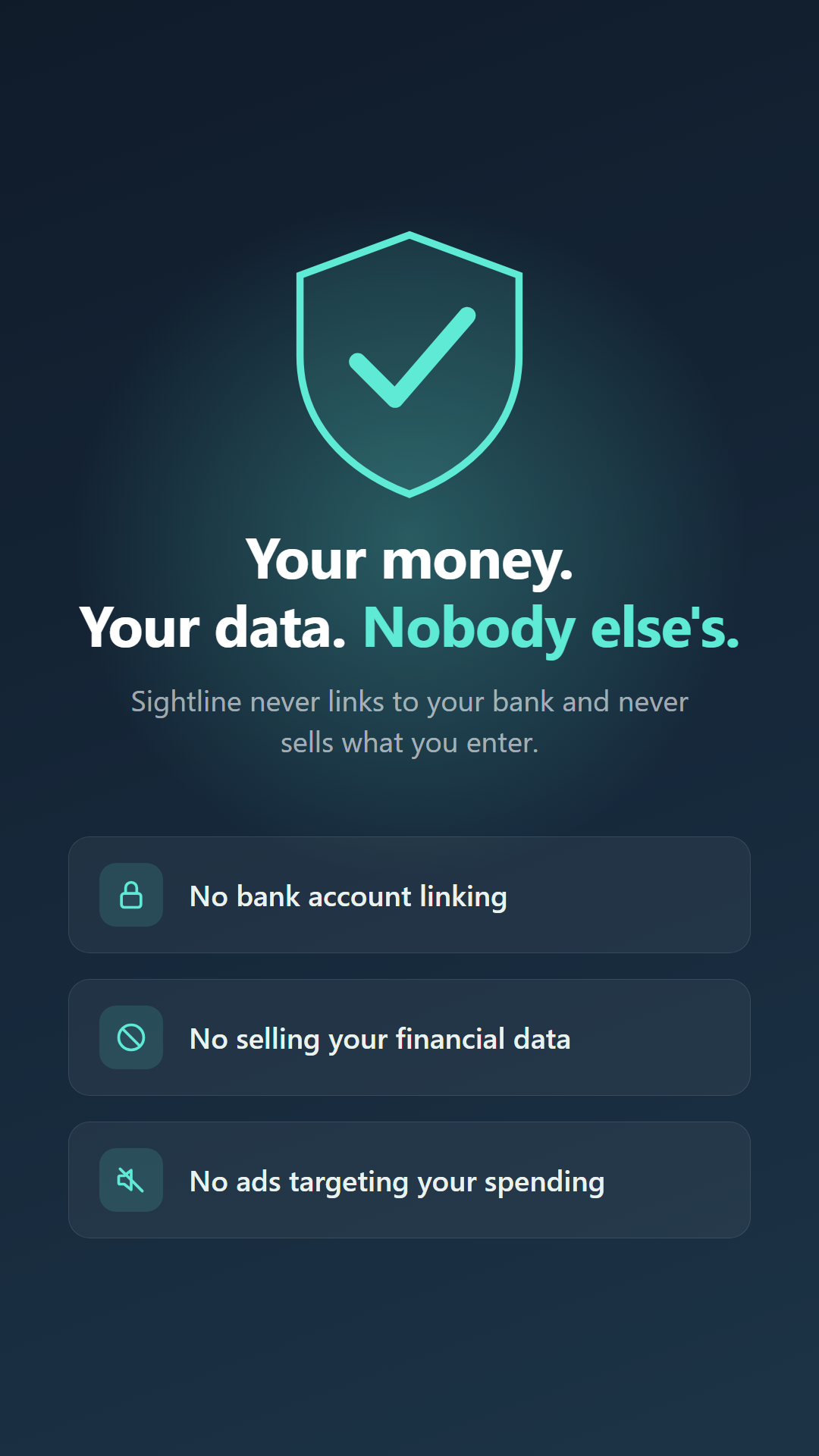 Sightline: Cash Flow Forecast privacy