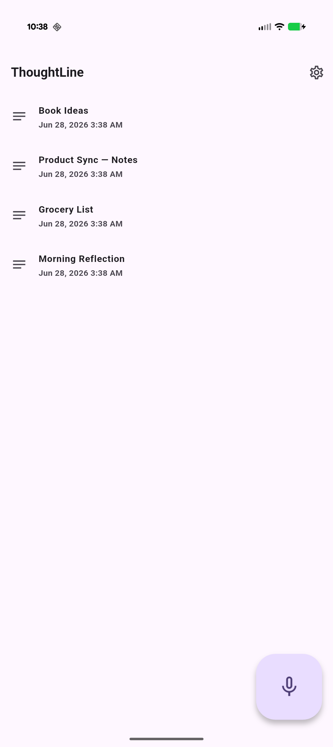 Saved entries screenshot